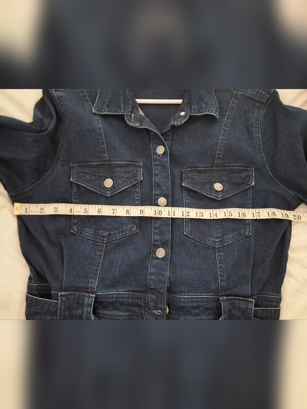 Joe Fresh Dark Navy Long-Sleeve Denim Shirt Dress with Tie Waist - Picture 8 of 8